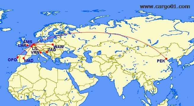 PEK-AMS,AMS-LHR,AMS-LIL,AMS-MAD,AMS-WAW,AMS-VRN,AMS-OPO,AMS-ZAG航線示意圖.png